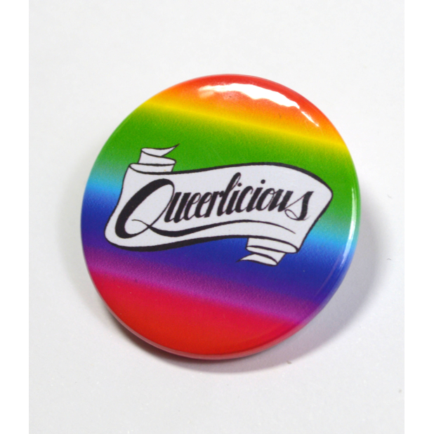 Queerlicious Queer LGBT Pride Badge Pinback Button