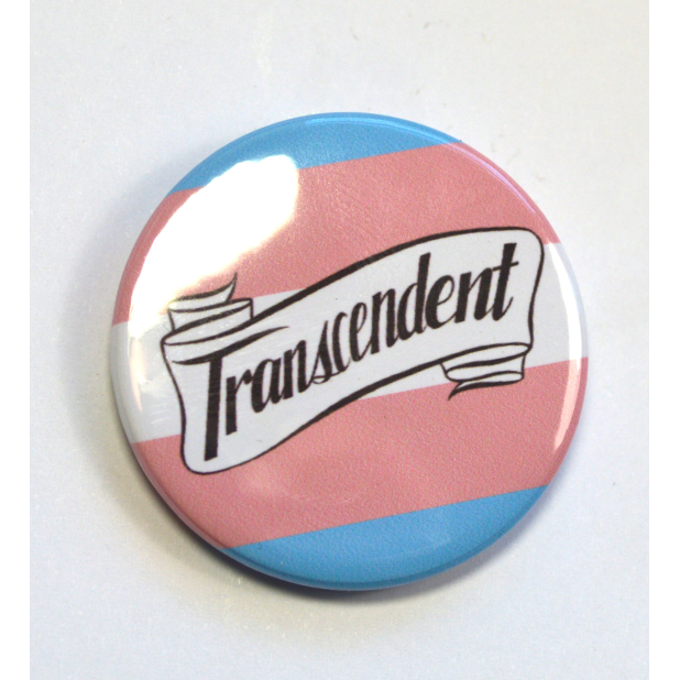Transcendent Trans Pride Queer Badge Pinback Button