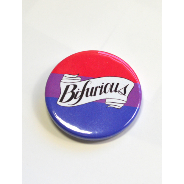 Bifurious Bi Pride Queer Badge Pinback Button