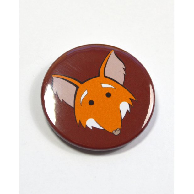Smiling Fox Pinback Button Badge