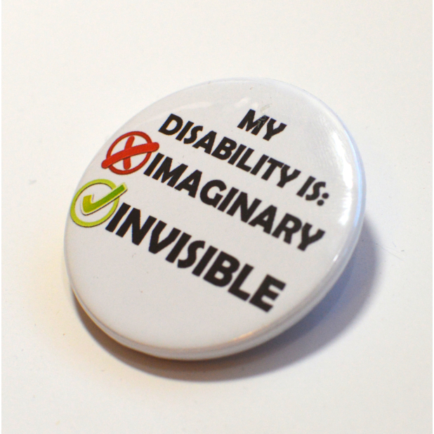 Invisible Not Imaginary Chronic Illness Disability Spoonie Spoon Theory Badge