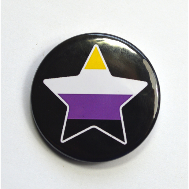 LGBTQIA Galaxy Non Binary Enby Pride Star Badge