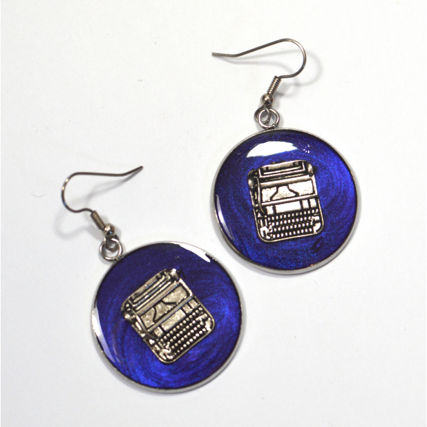 Silver Typewriter Earrings Author Gift Writer Gift