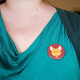 Smiling Fox Pinback Button Badge