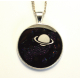 Planet Saturn Galaxy Nebula Glitter Resin Pendant