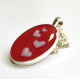 Valentines Day Romantic Red and Pink Hearts Resin Pendant