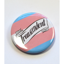 Transcendent Trans Pride Queer Badge Pinback Button