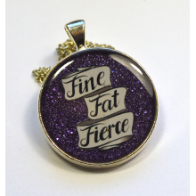 Body Positive Fat Pride Purple Handmade Resin Pendant
