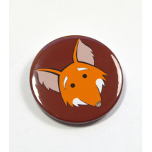 Cartoon Cute Smiling Fox Badge Pinback Button