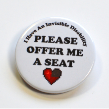 Invisible Disability Offer Me A Seat Heart Badge